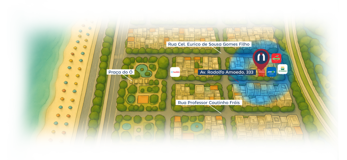 Mapa de localização do Colégio Keystone American Education na Barra da Tijuca, Rio de Janeiro